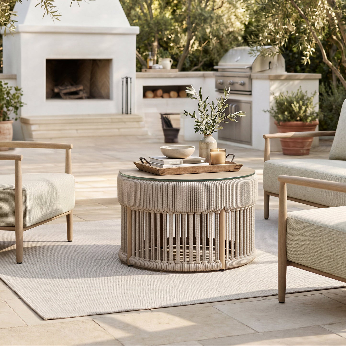 Sora Natural Outdoor Coffee Table - Ornate Home