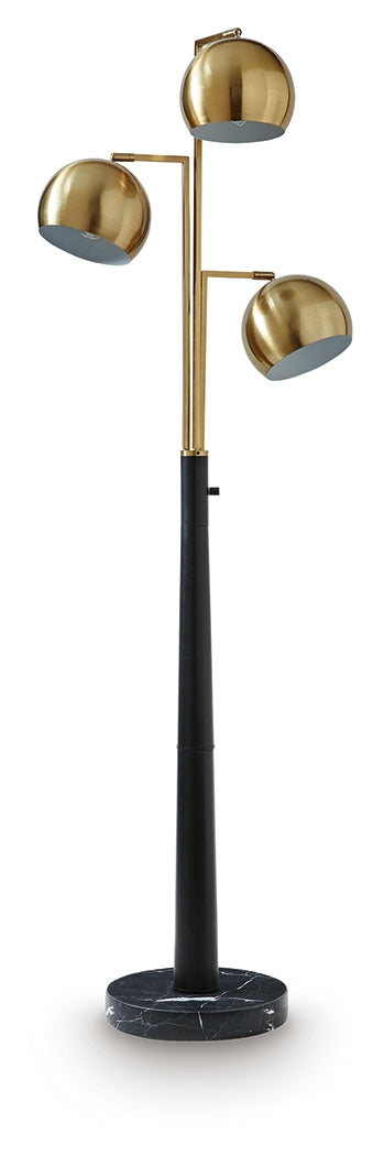 Sorcha Gold/Black Floor Lamp- Viva Furn