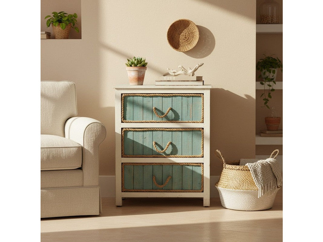 South Shore White/Blue Chest - Ornate Home