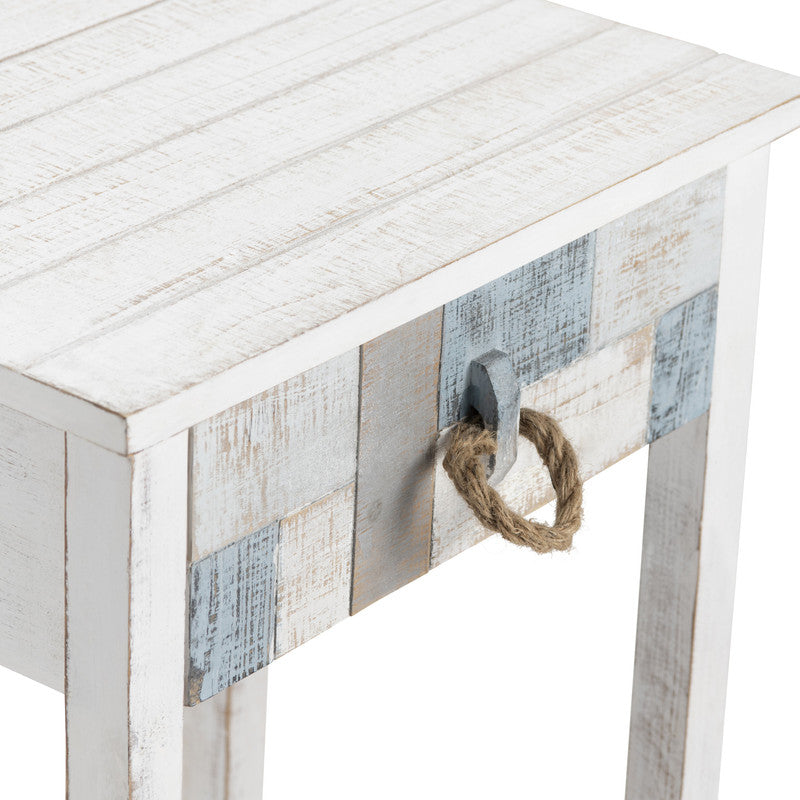 South Shore White/Blue End Table - Ornate Home
