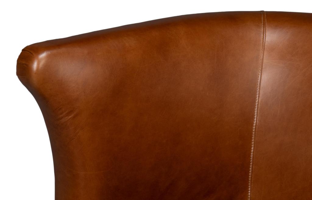 Spencer Brown Distilled Leather Swivel Chair - Ornate Home
