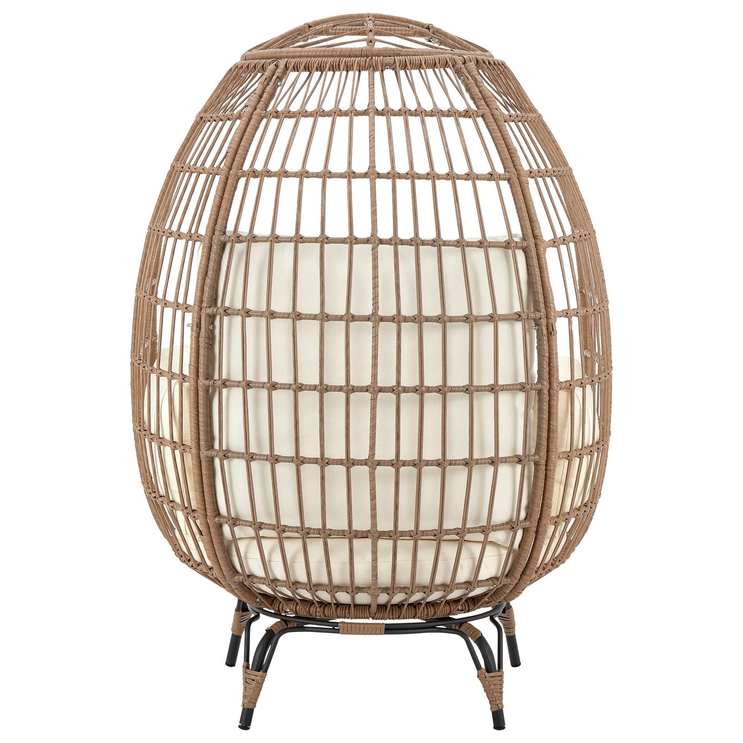 Spezia Patio Freestanding Egg Chair with Cream Cushions - Ornate Home