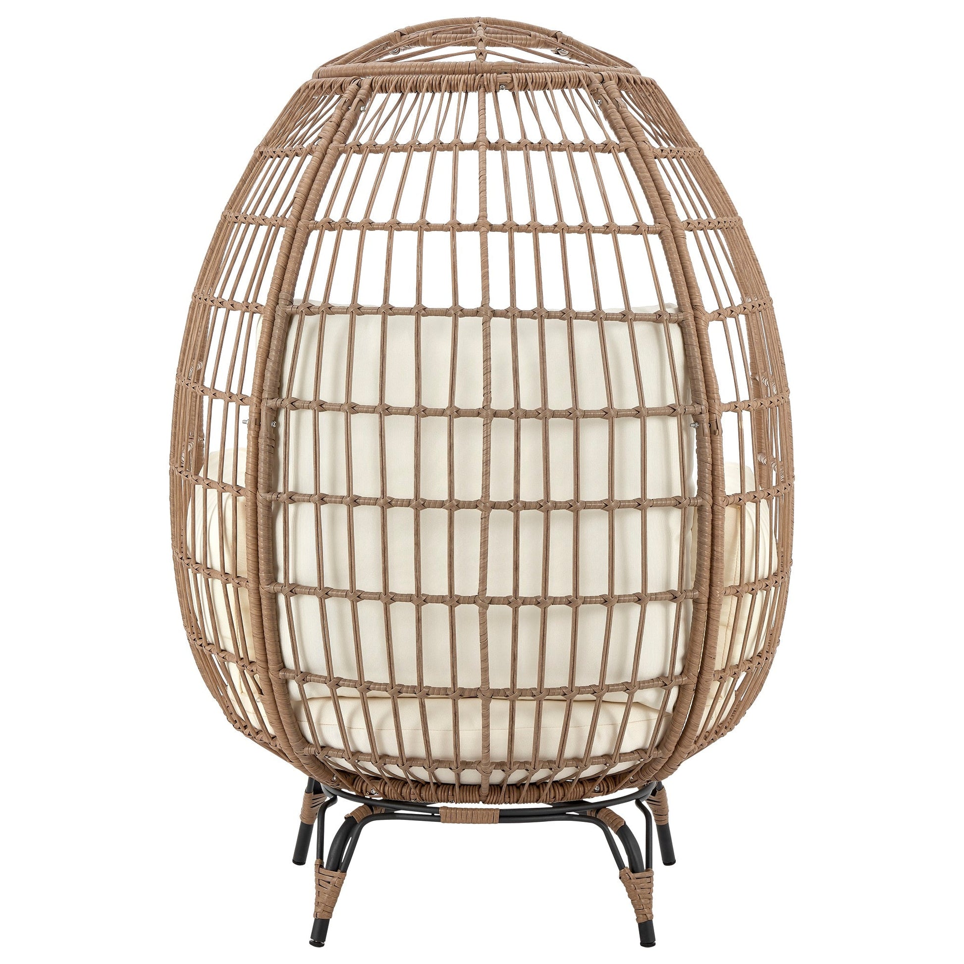 Spezia Patio Freestanding Egg Chair with Cream Cushions - Ornate Home