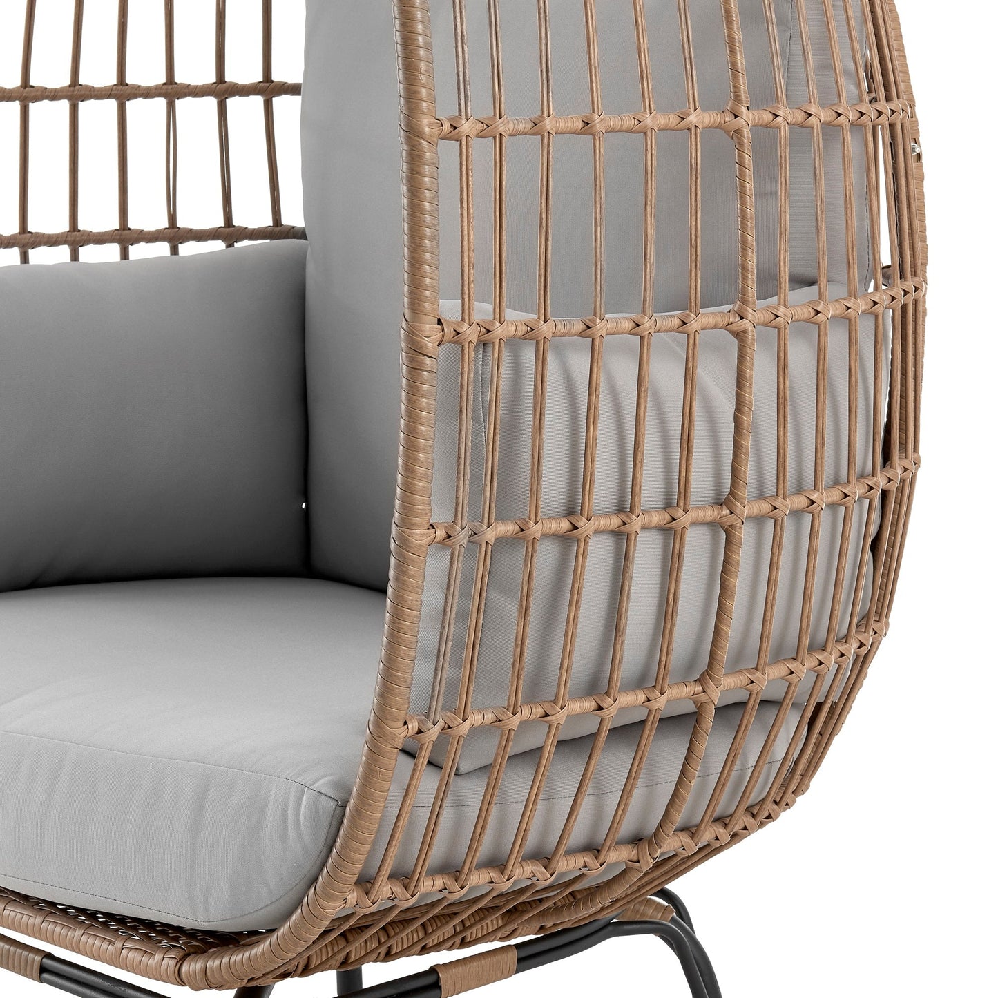 Spezia Patio Freestanding Egg Chair with Grey Cushions - Ornate Home