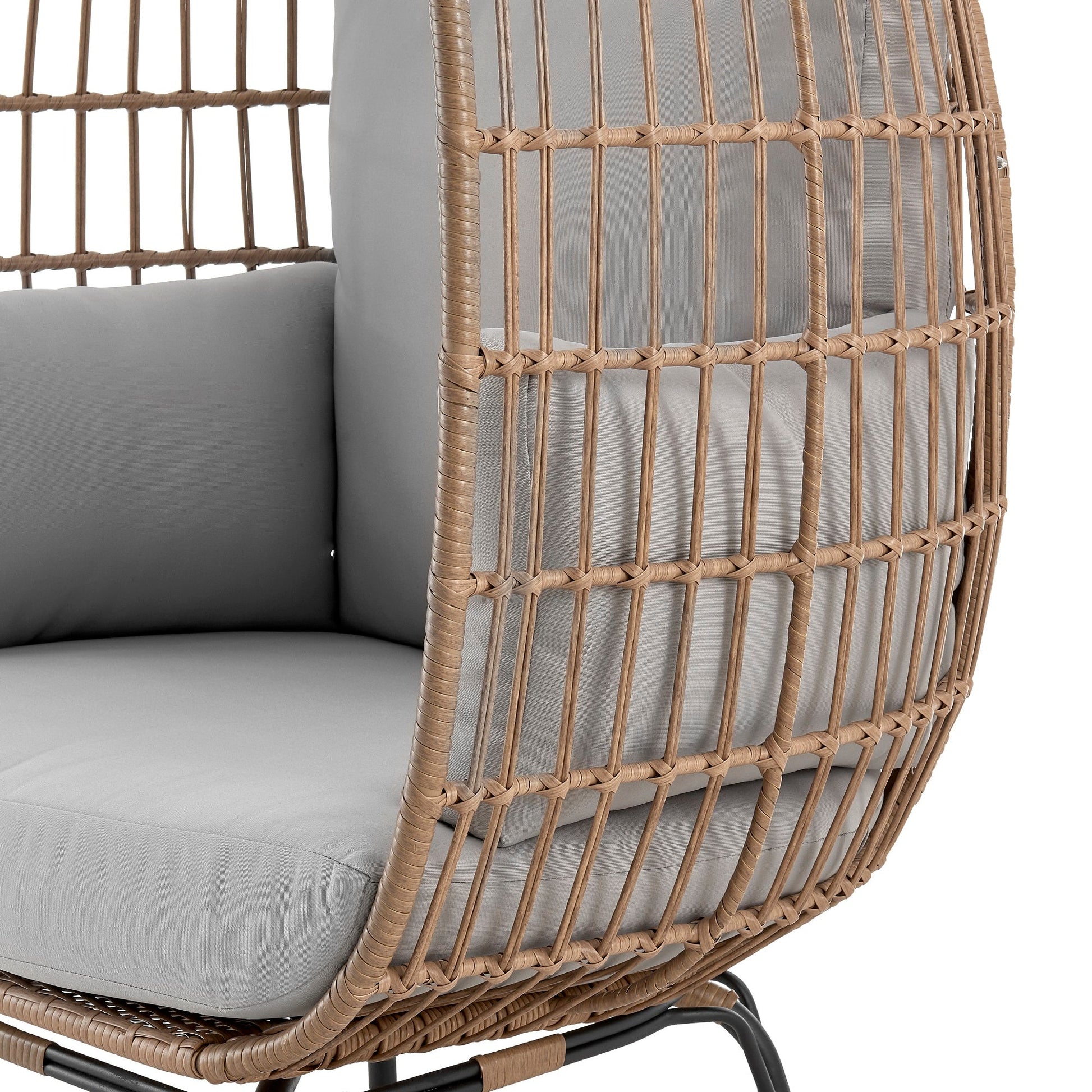 Spezia Patio Freestanding Egg Chair with Grey Cushions - Ornate Home