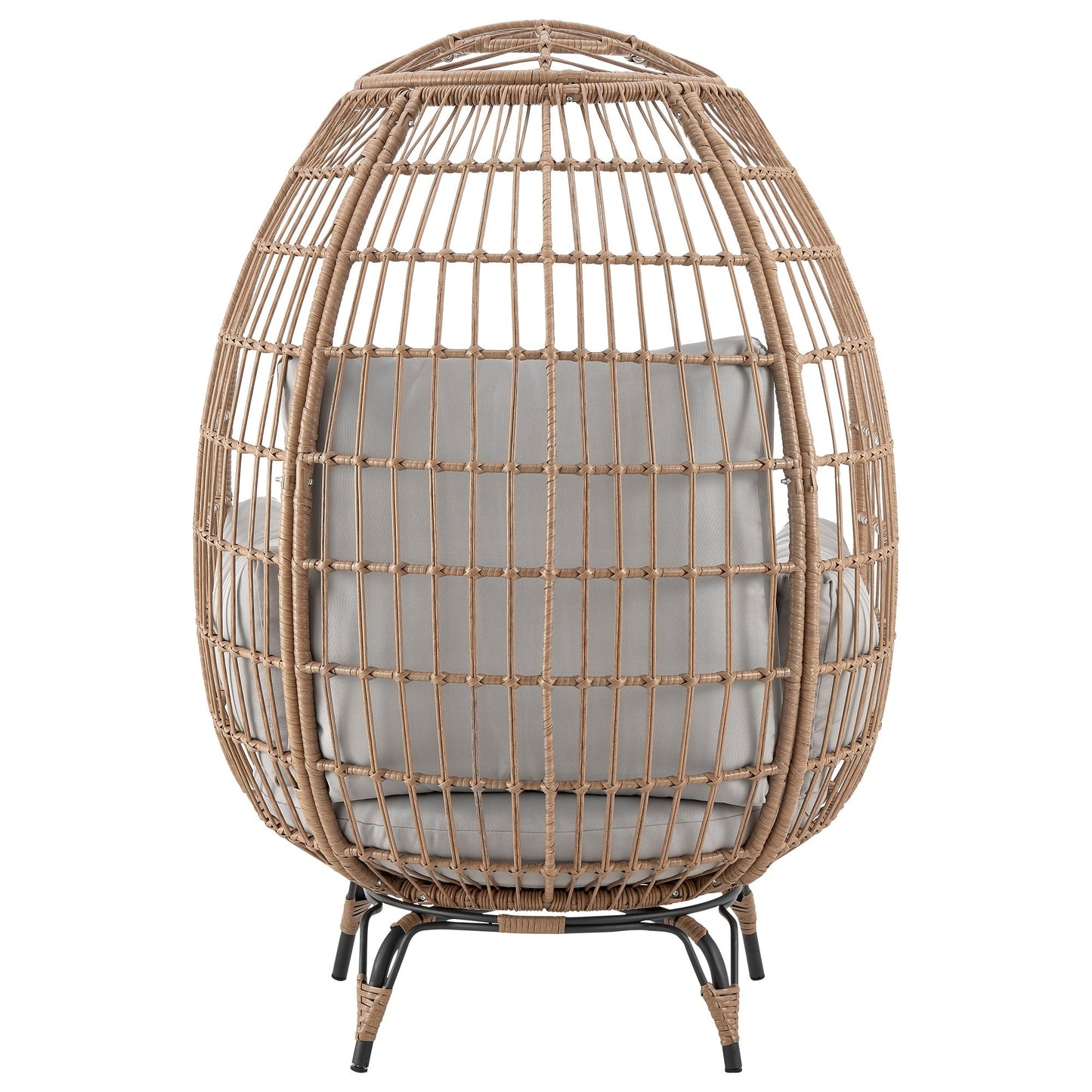 Spezia Patio Freestanding Egg Chair with Grey Cushions - Ornate Home