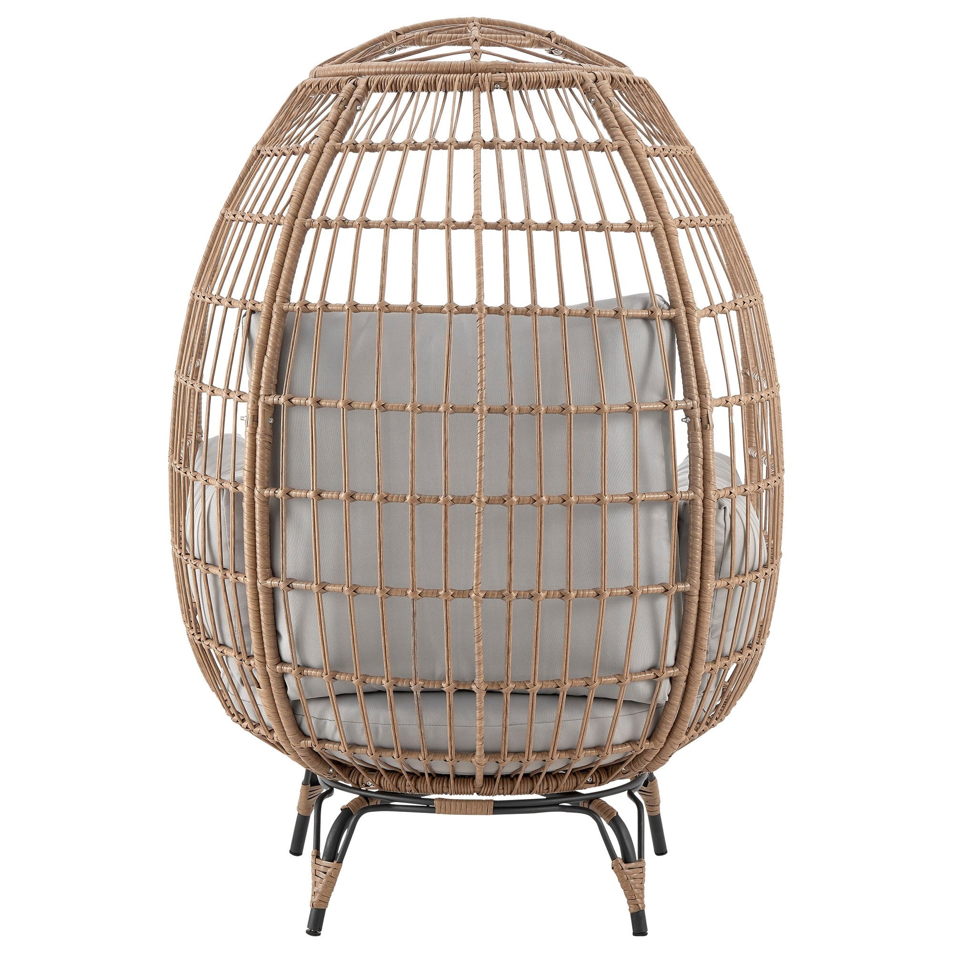 Spezia Patio Freestanding Egg Chair with Grey Cushions - Ornate Home