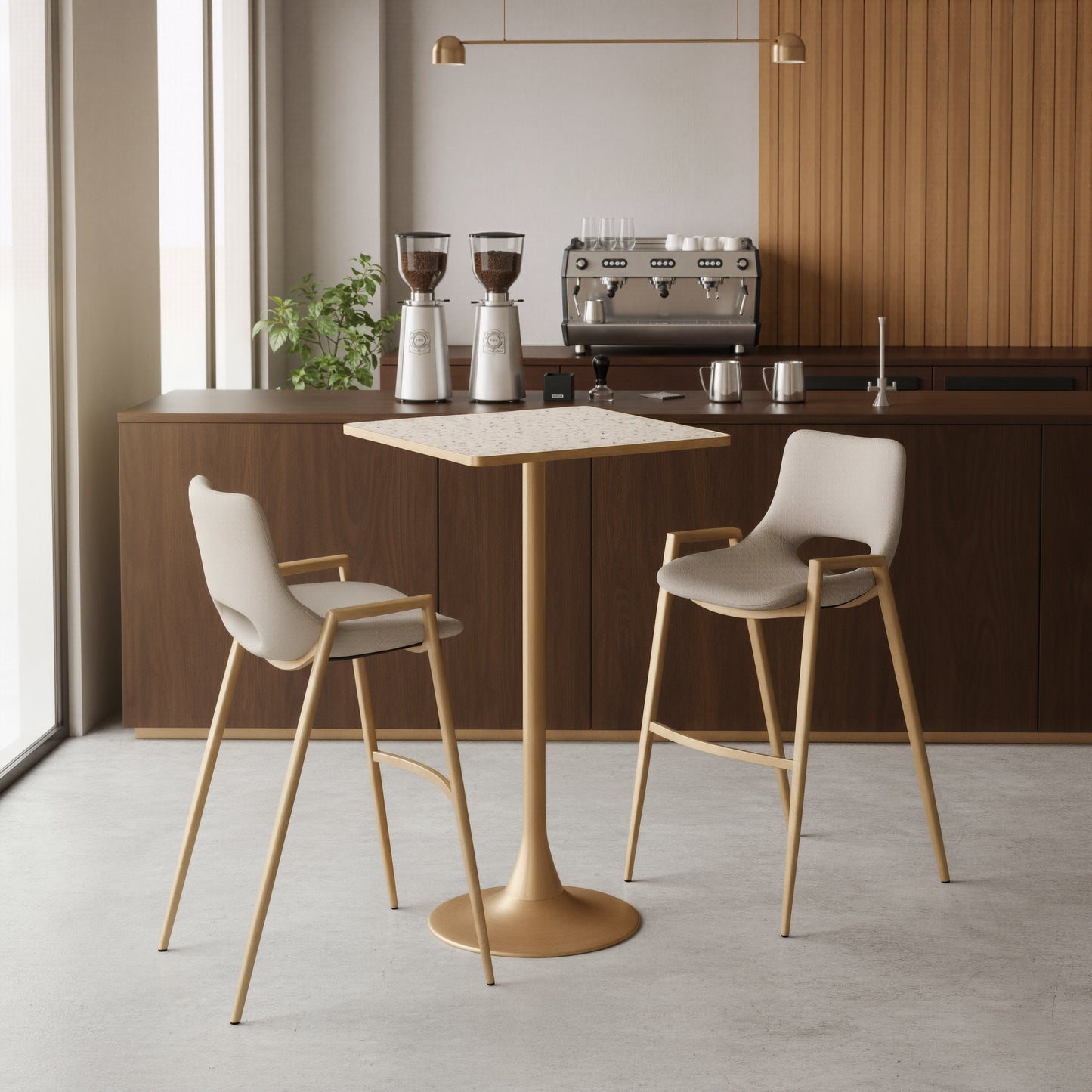 Spot Beige & Gold Bar Table - Ornate Home