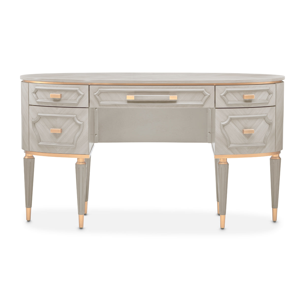 St. Charles Dove Gray Vanity Desk & Mirror - Ornate Home