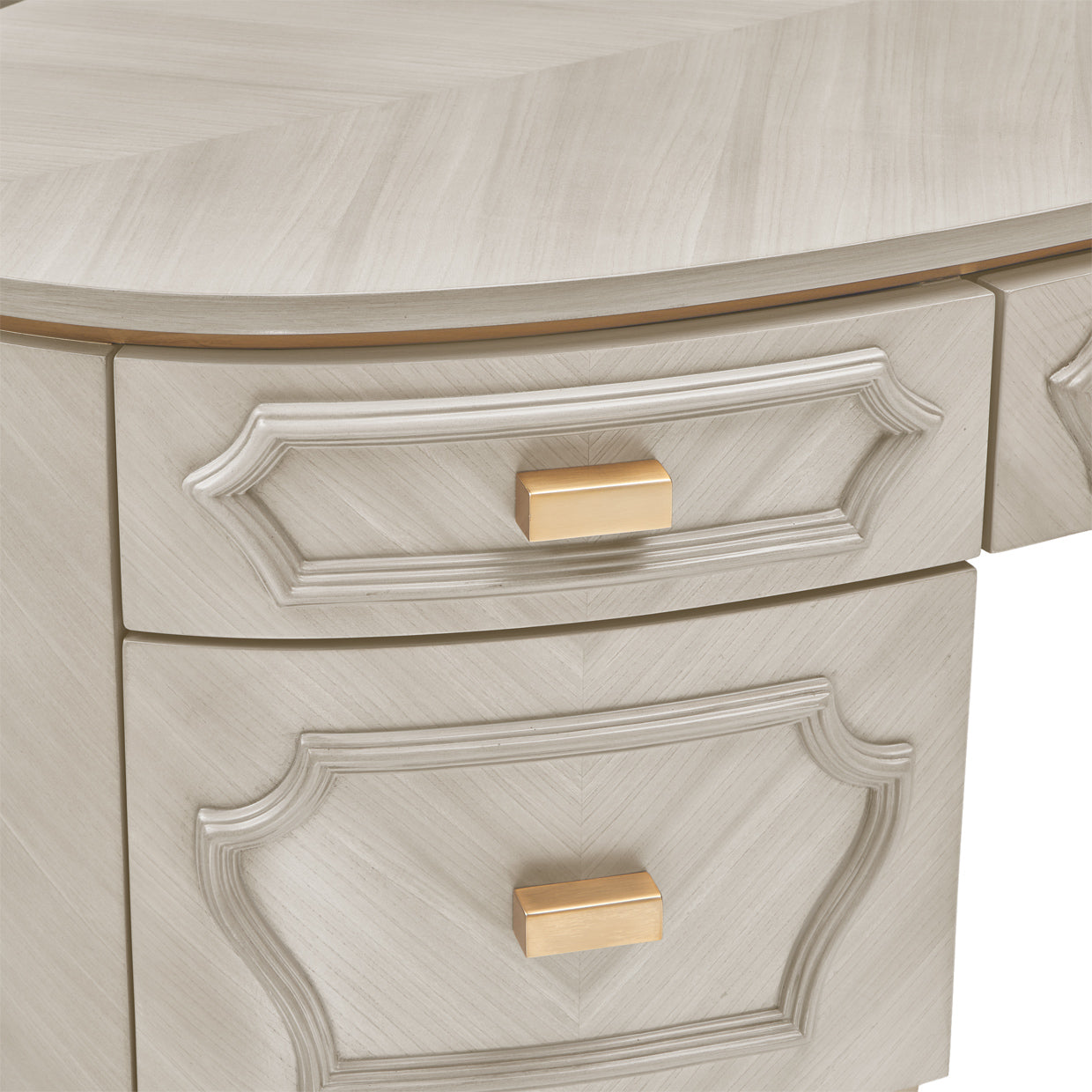 St. Charles Dove Gray Vanity Desk & Mirror - Ornate Home