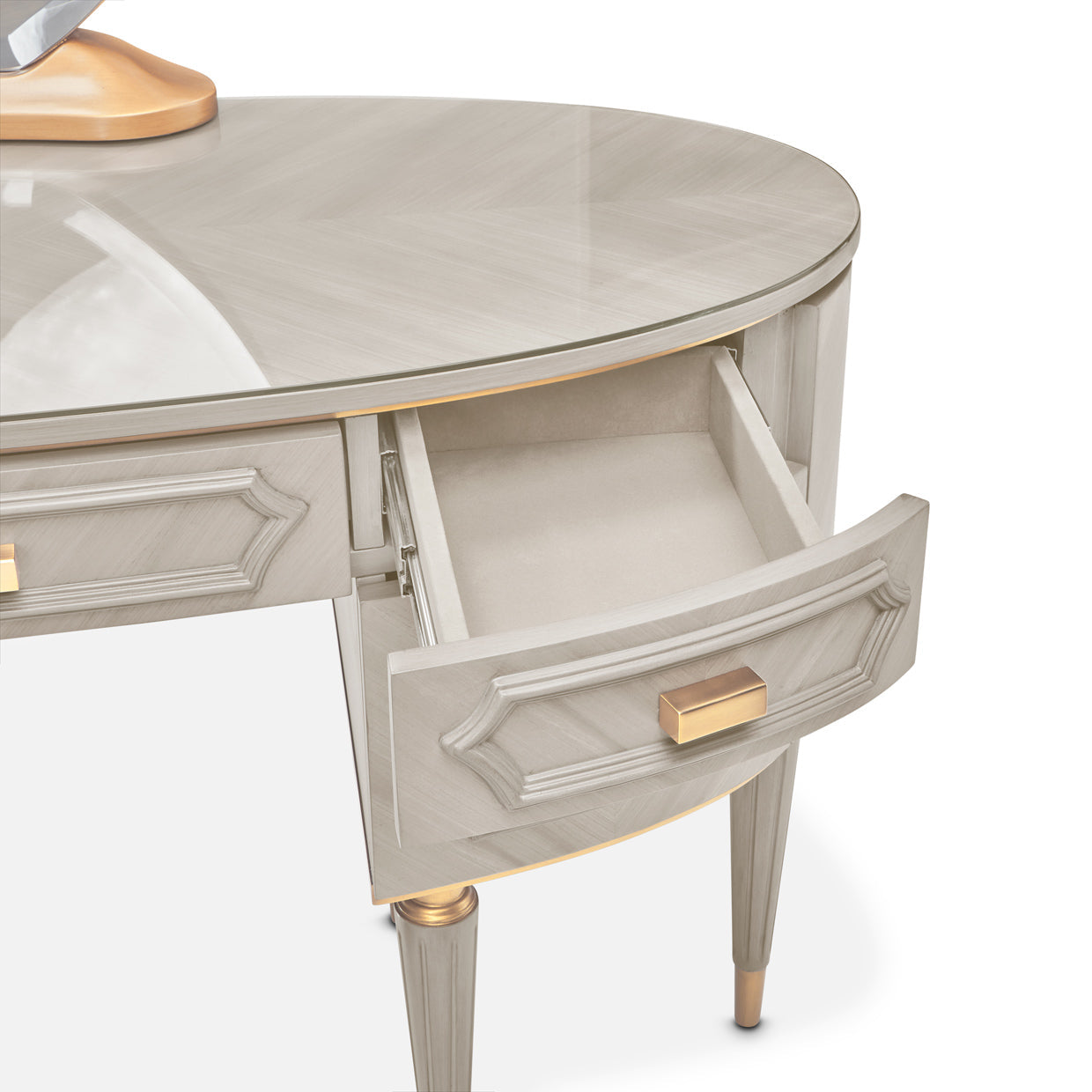 St. Charles Dove Gray Vanity Desk & Mirror - Ornate Home