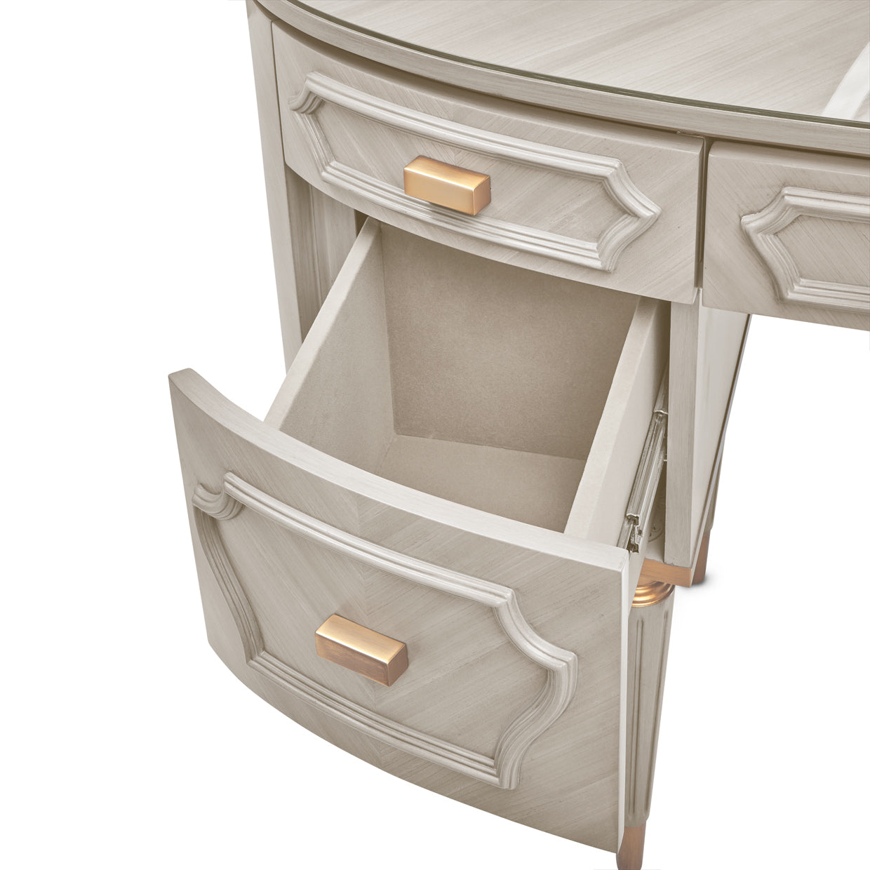 St. Charles Dove Gray Vanity Desk & Mirror - Ornate Home