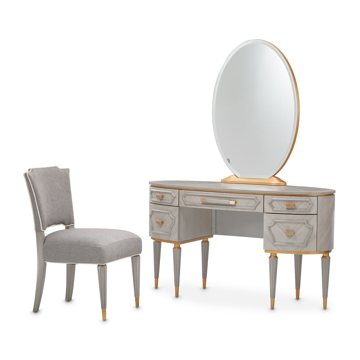 St. Charles Dove Gray Vanity Desk - Ornate Home