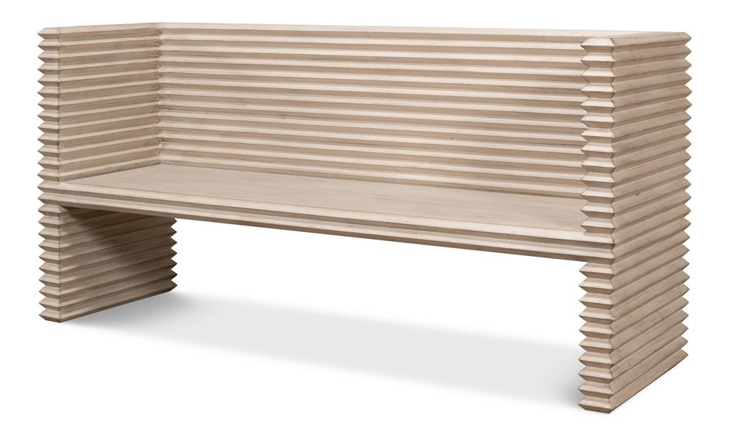 Stacked Grey Bench - Ornate Home