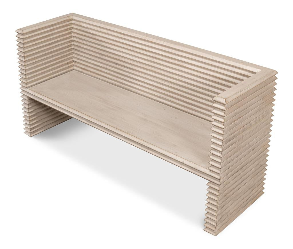 Stacked Grey Bench - Ornate Home