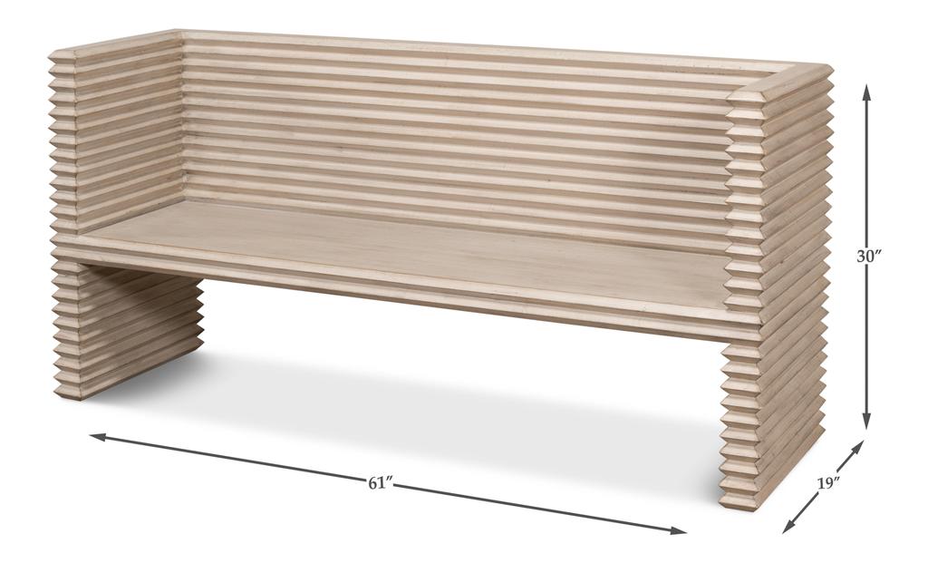 Stacked Grey Bench - Ornate Home