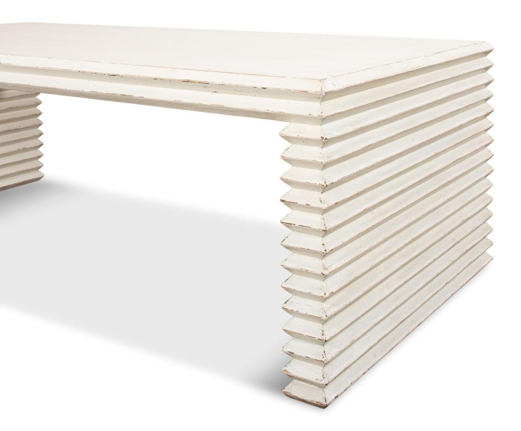 Stacked White Cocktail Table - Ornate Home