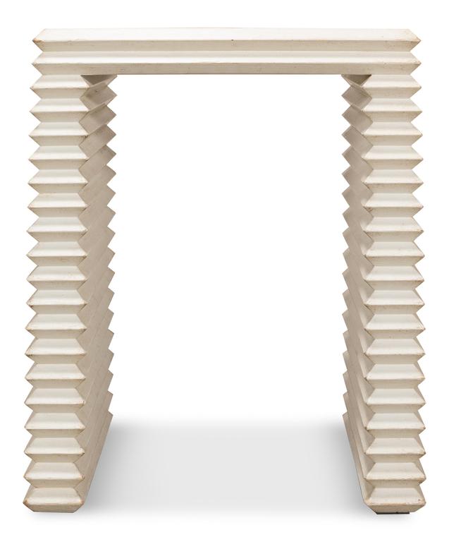 Stacked White Side Table - Ornate Home