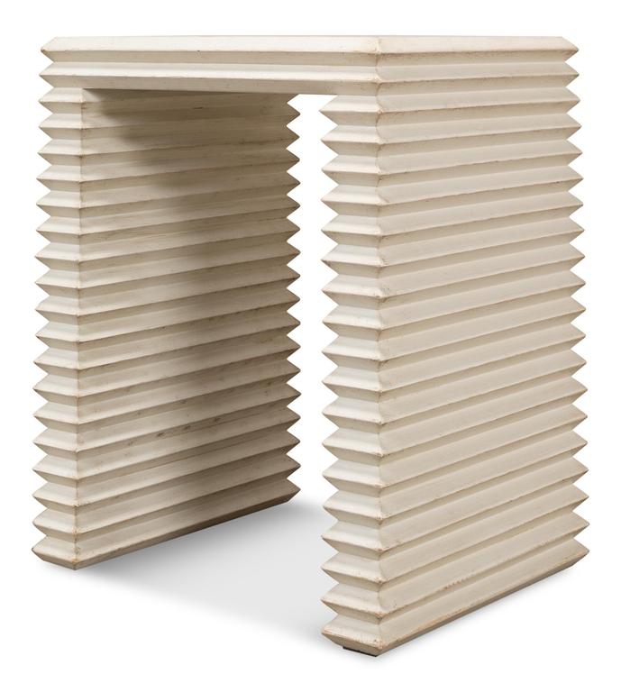 Stacked White Side Table - Ornate Home