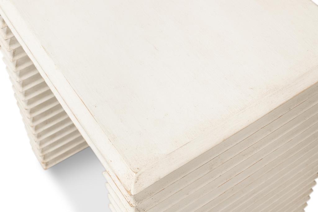 Stacked White Side Table - Ornate Home
