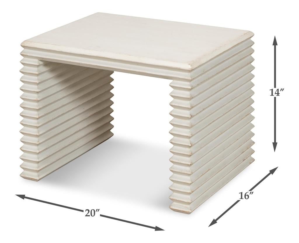 Stacked White Stool - Ornate Home