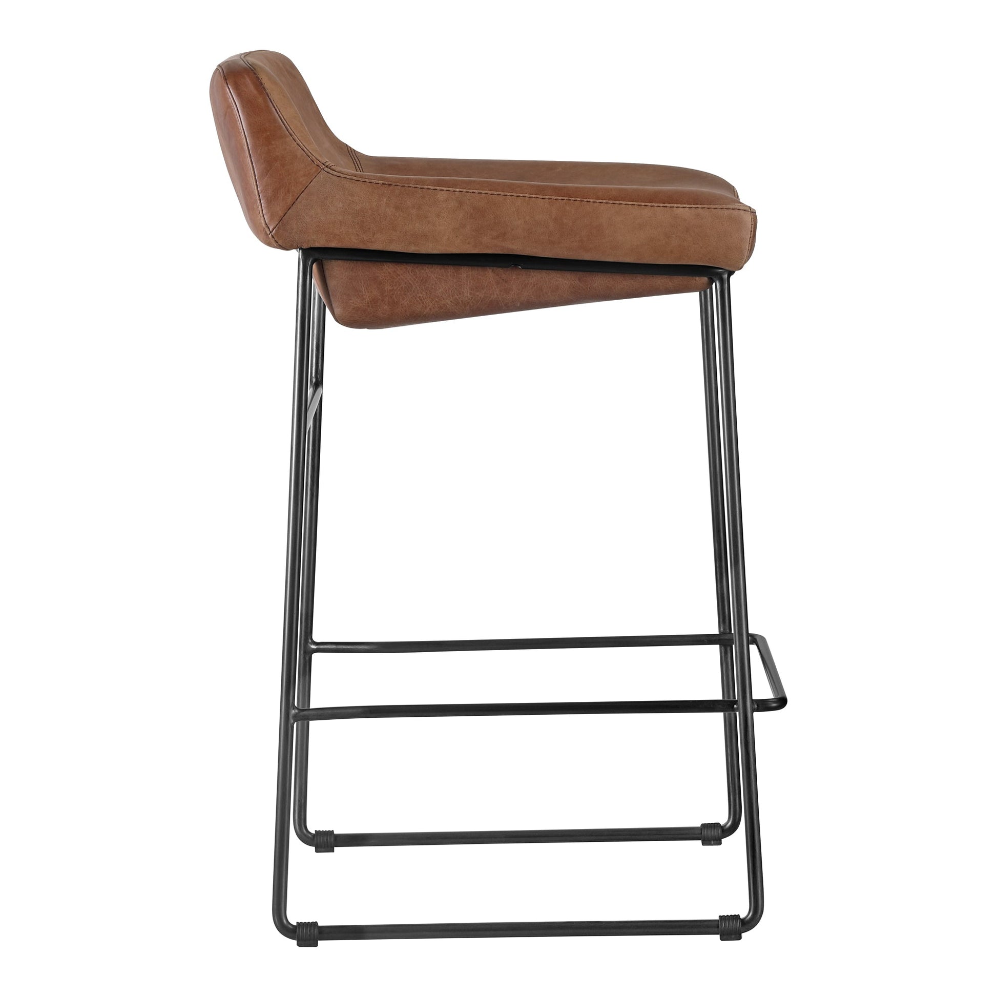 Starlet Brown Leather Counter Stool (Set of 2) - Ornate Home