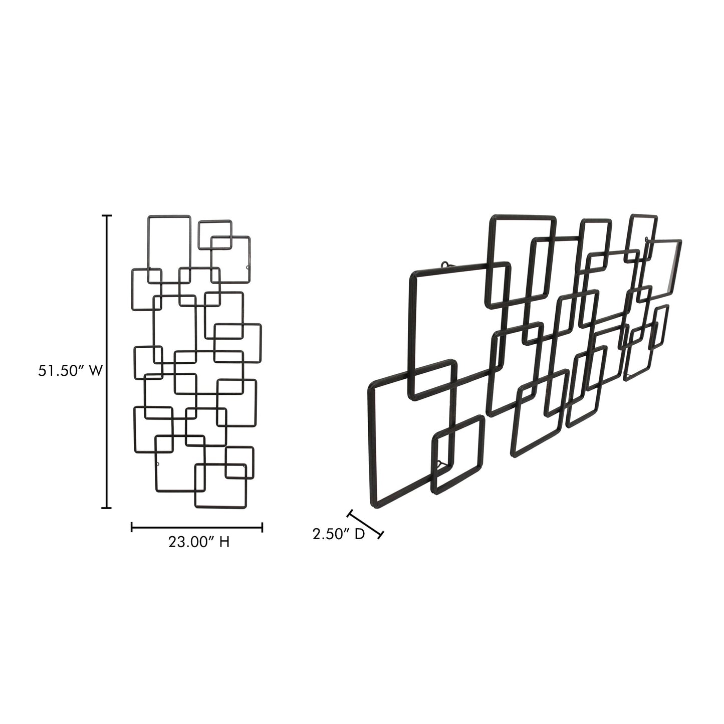 Steel Black Squares Wall Décor - Ornate Home