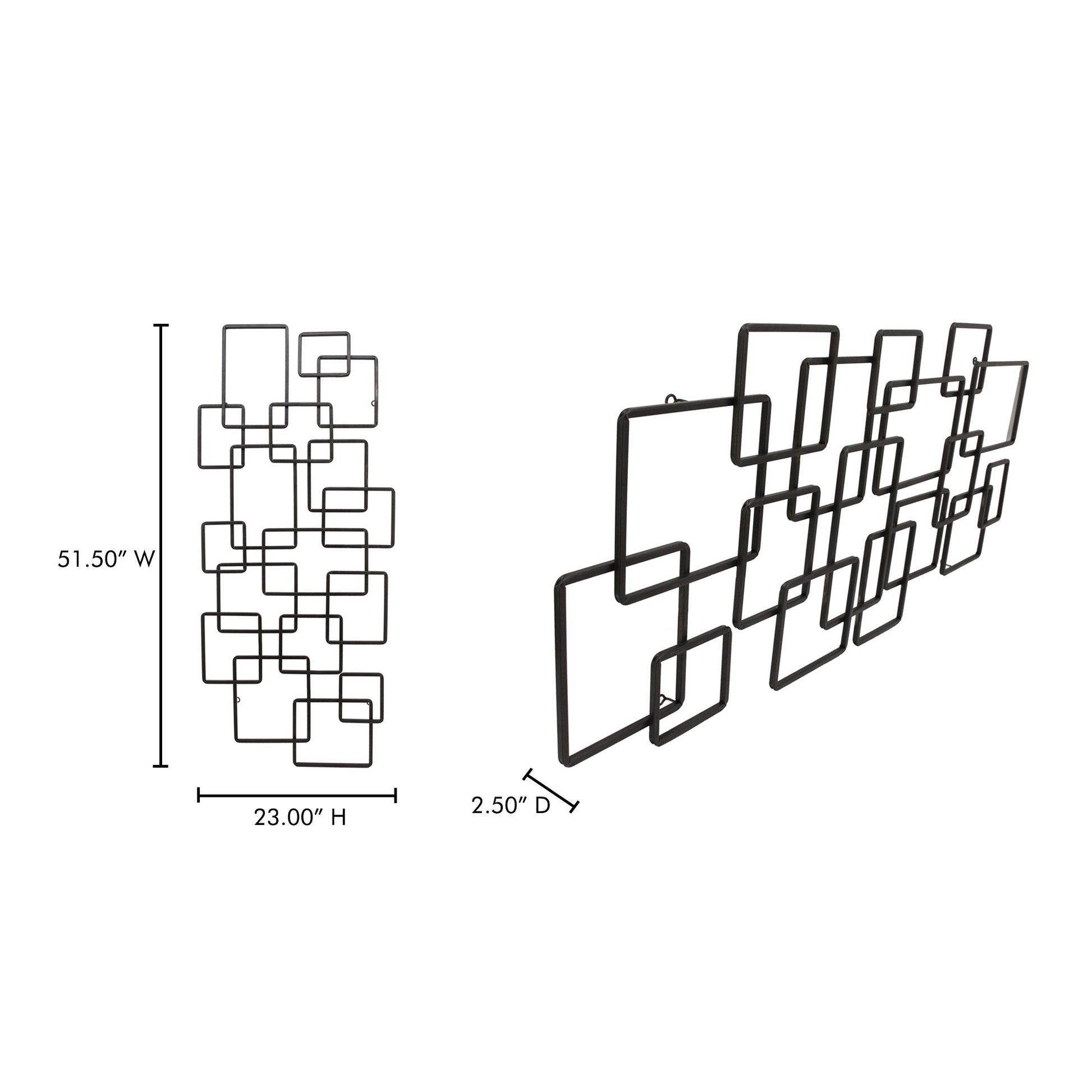 Steel Black Squares Wall Décor - Ornate Home