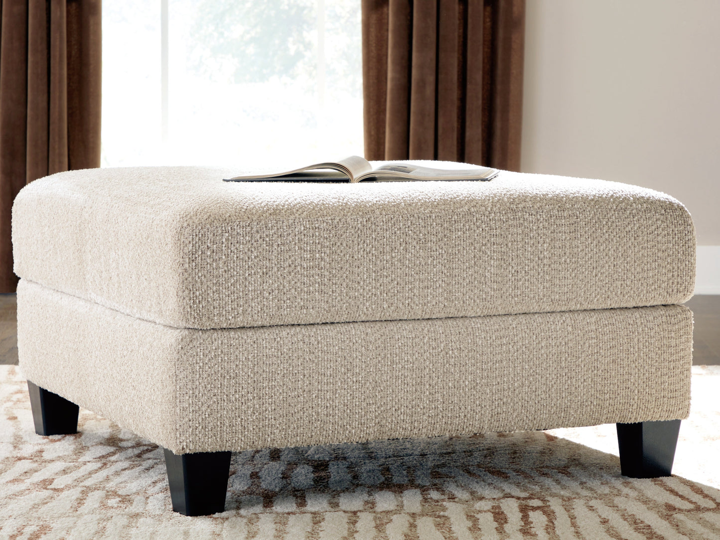 Steelwater Retreat Latte Oversized Accent Ottoman- Viva Furn