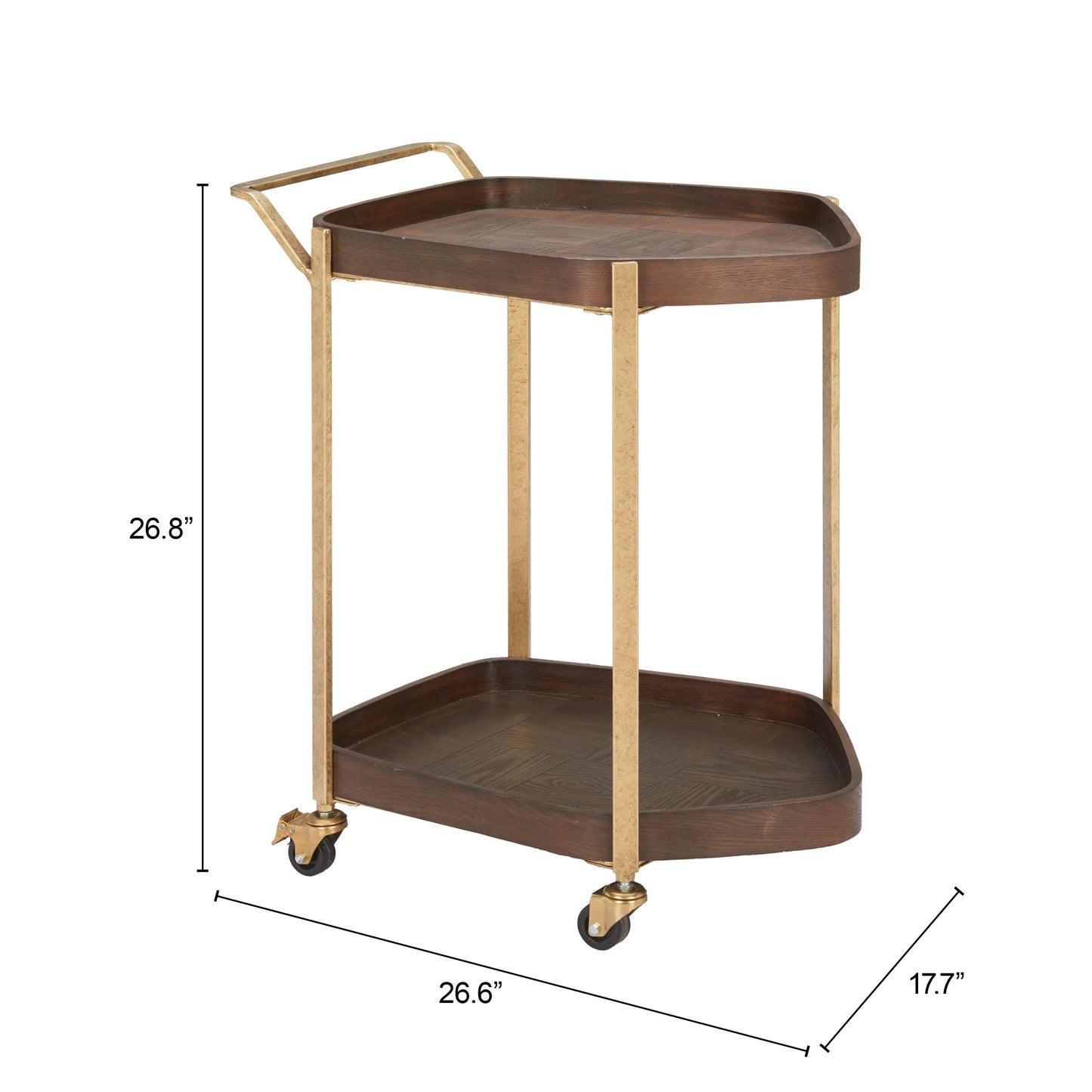 Stela Walnut Bar Cart - Ornate Home