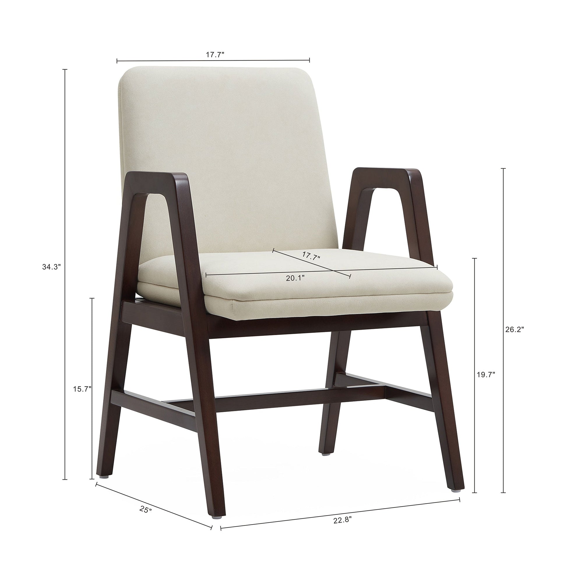 Stella Dining Armchair in Cream (set of 2) - Ornate Home