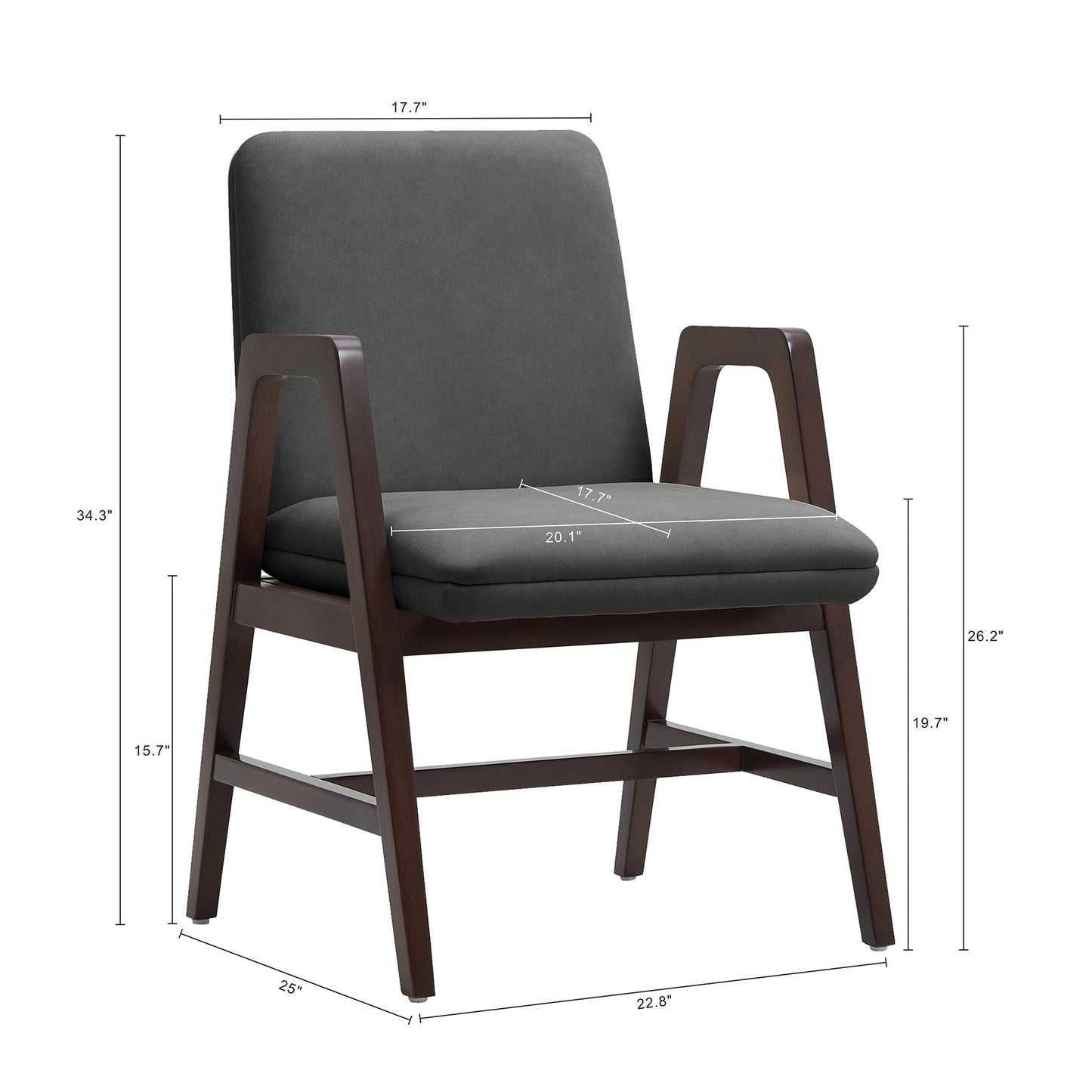 Stella Dining Armchair in Graphite - Ornate Home
