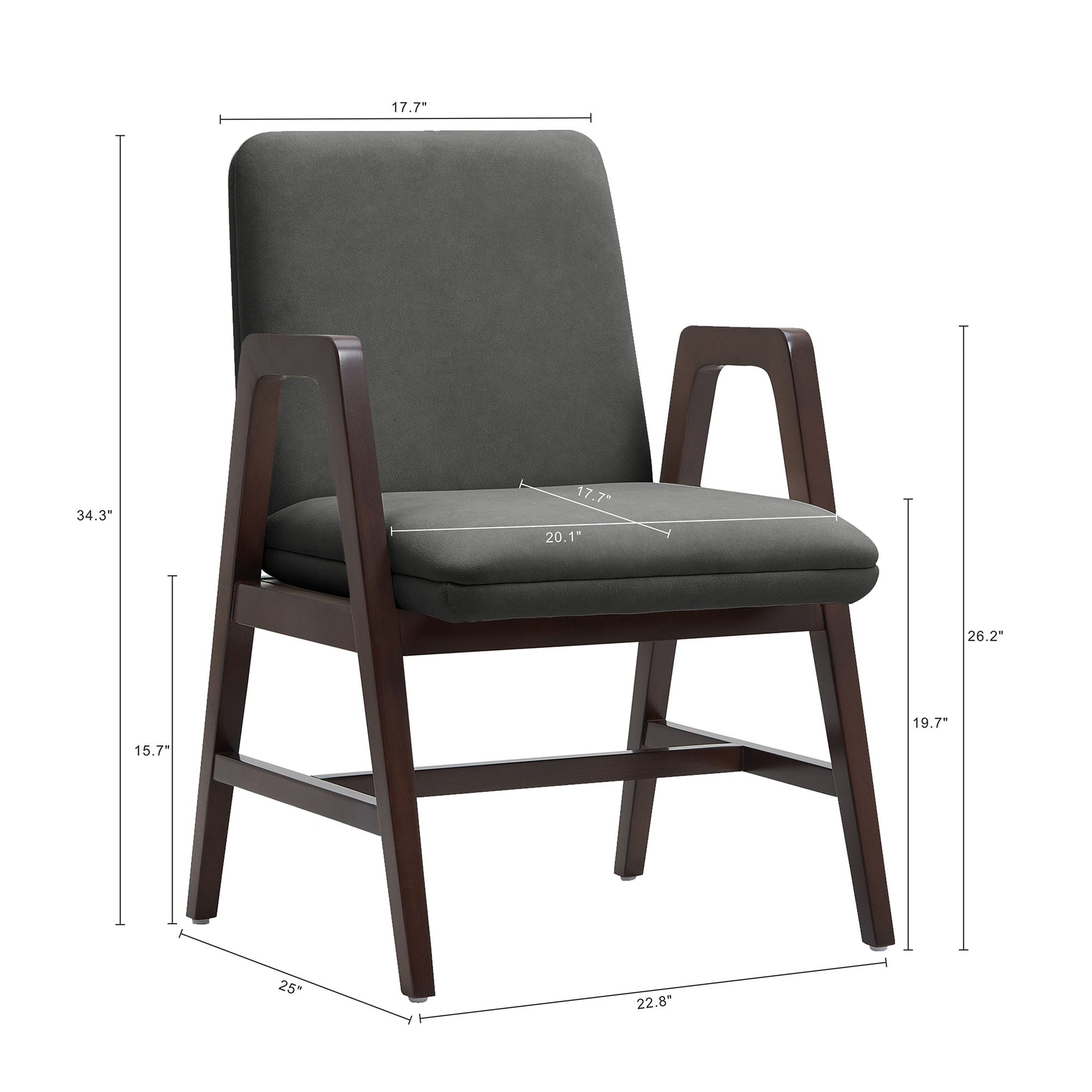 Stella Dining Armchair in Graphite - Ornate Home
