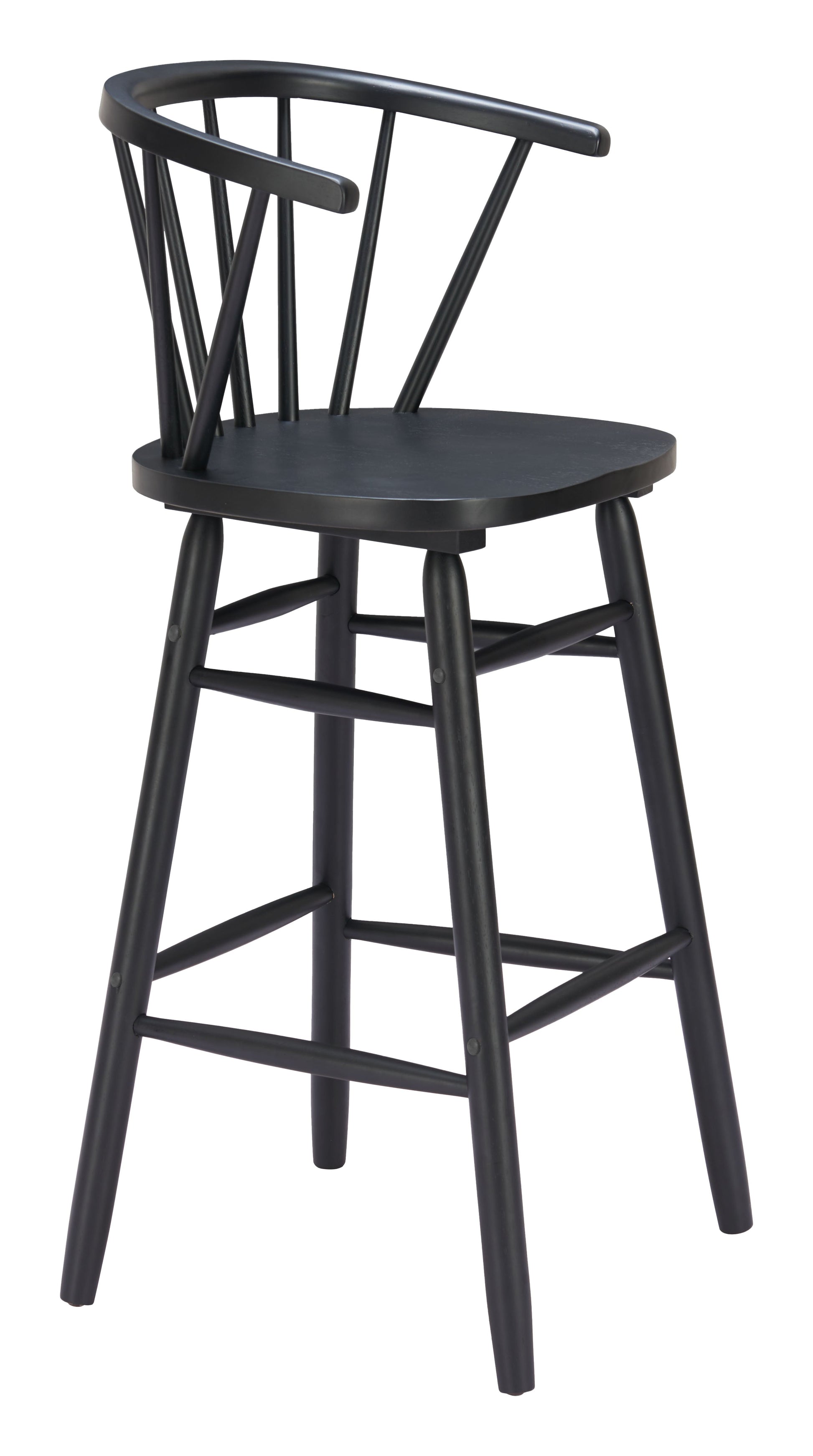 Stenger Black Barstool (Set of 2) - Ornate Home