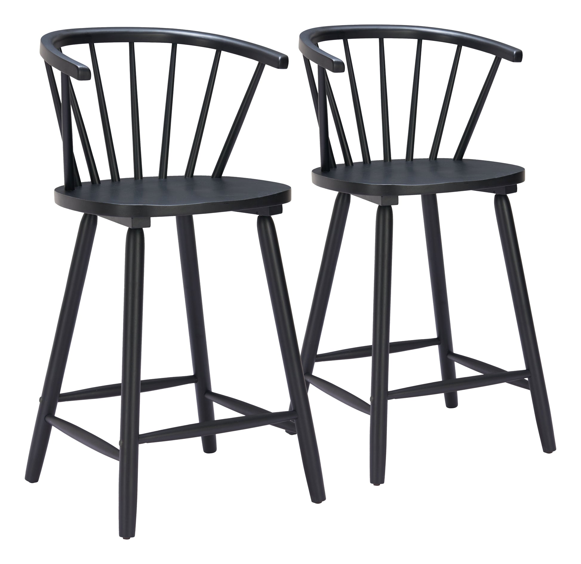 Stenger Black Counter Stool (Set of 2) - Ornate Home