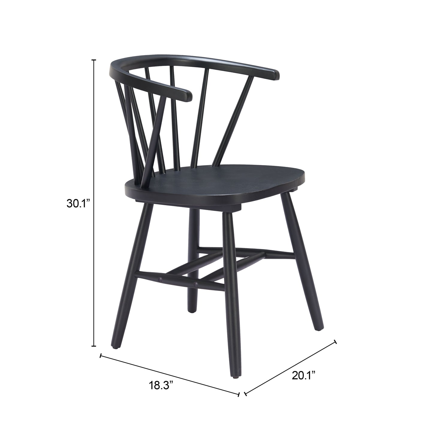 Stenger Black Dining Chair (Set of 2) - Ornate Home