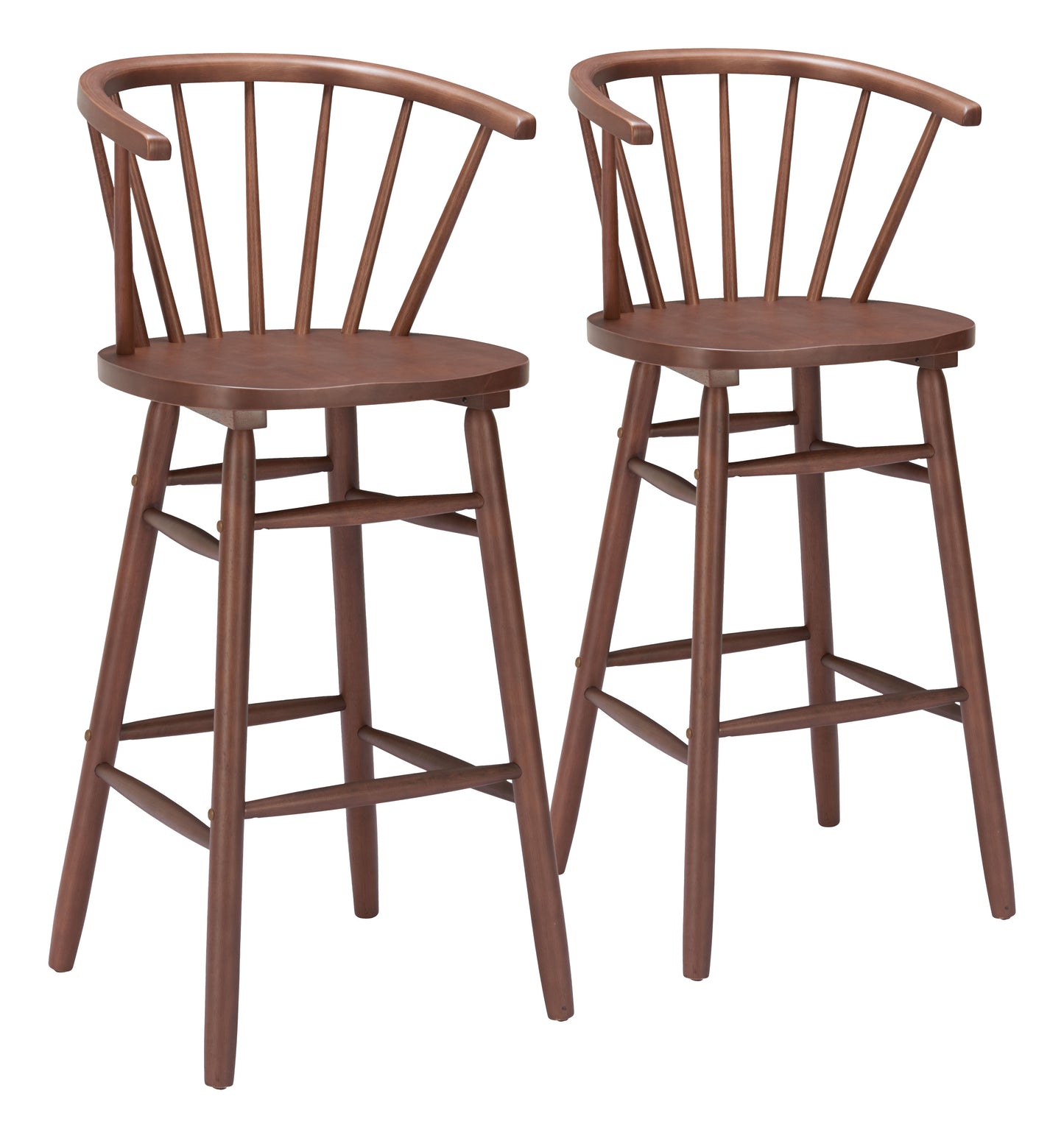 Stenger Walnut Barstool (Set of 2) - Ornate Home