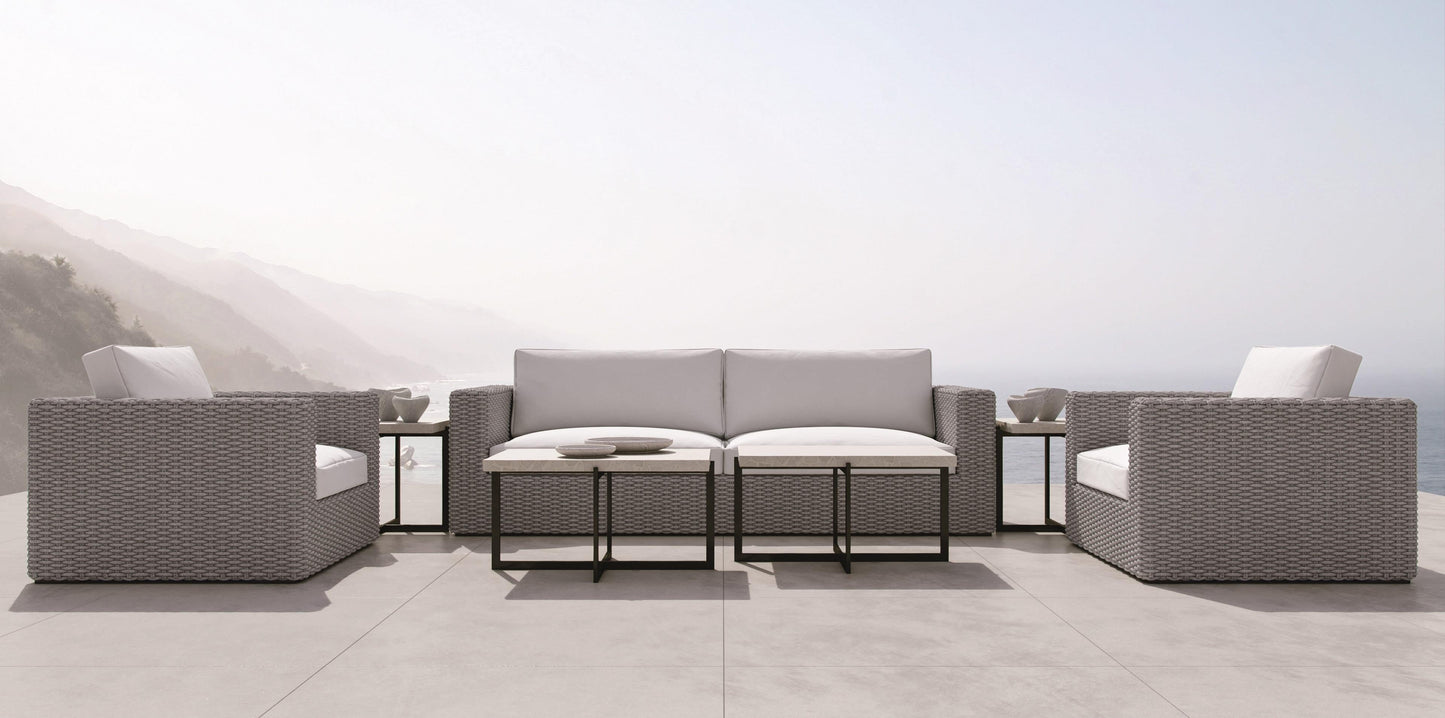 Stillwater Terrazzo Stone/Flint Grey Outdoor Table - Ornate Home