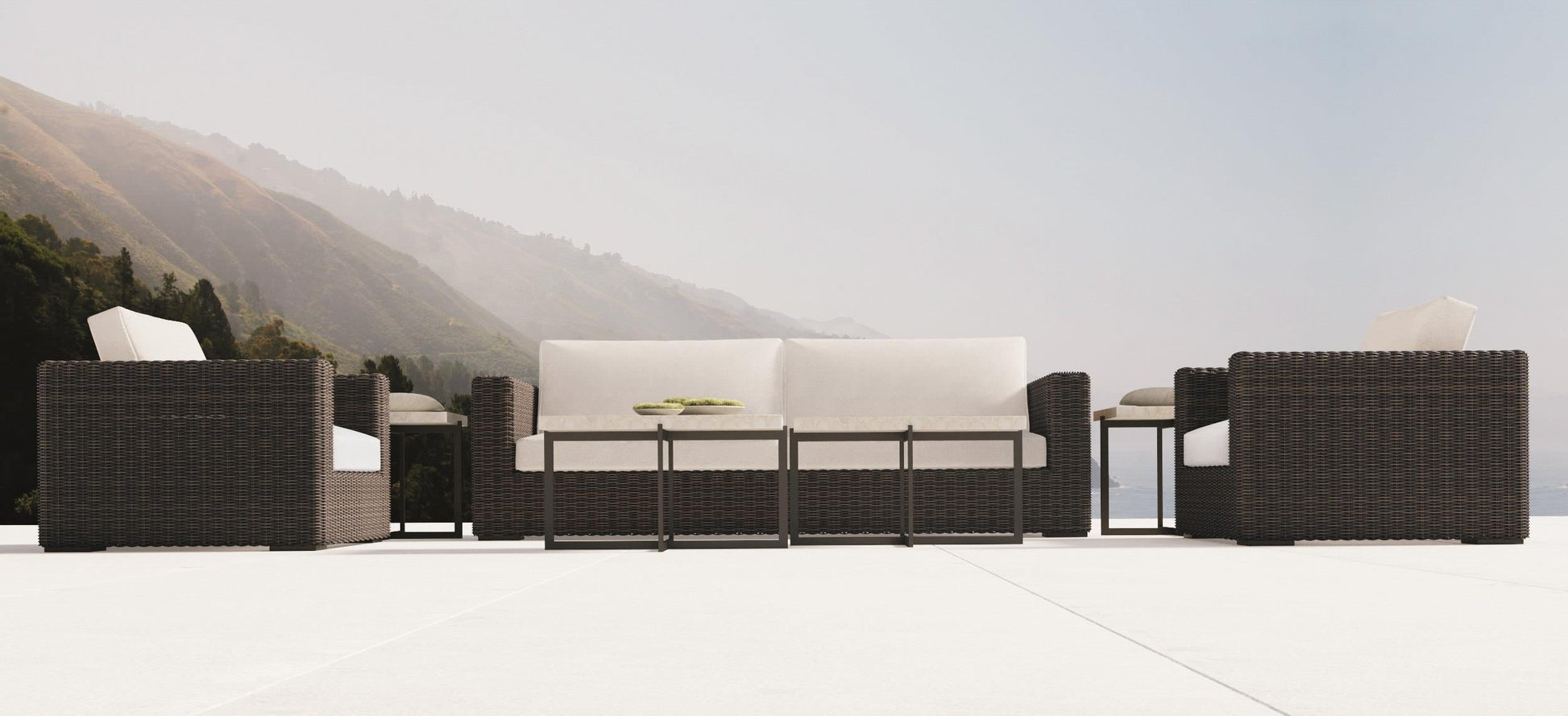 Stillwater Terrazzo Stone/Flint Grey Outdoor Table - Ornate Home