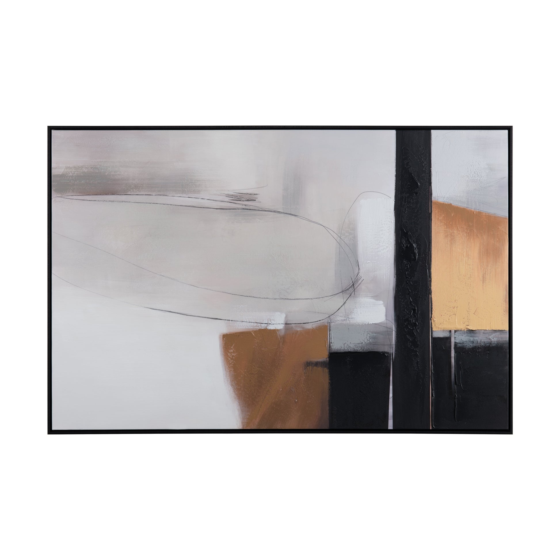 Straight Away Black/Gold Canvas - Ornate Home