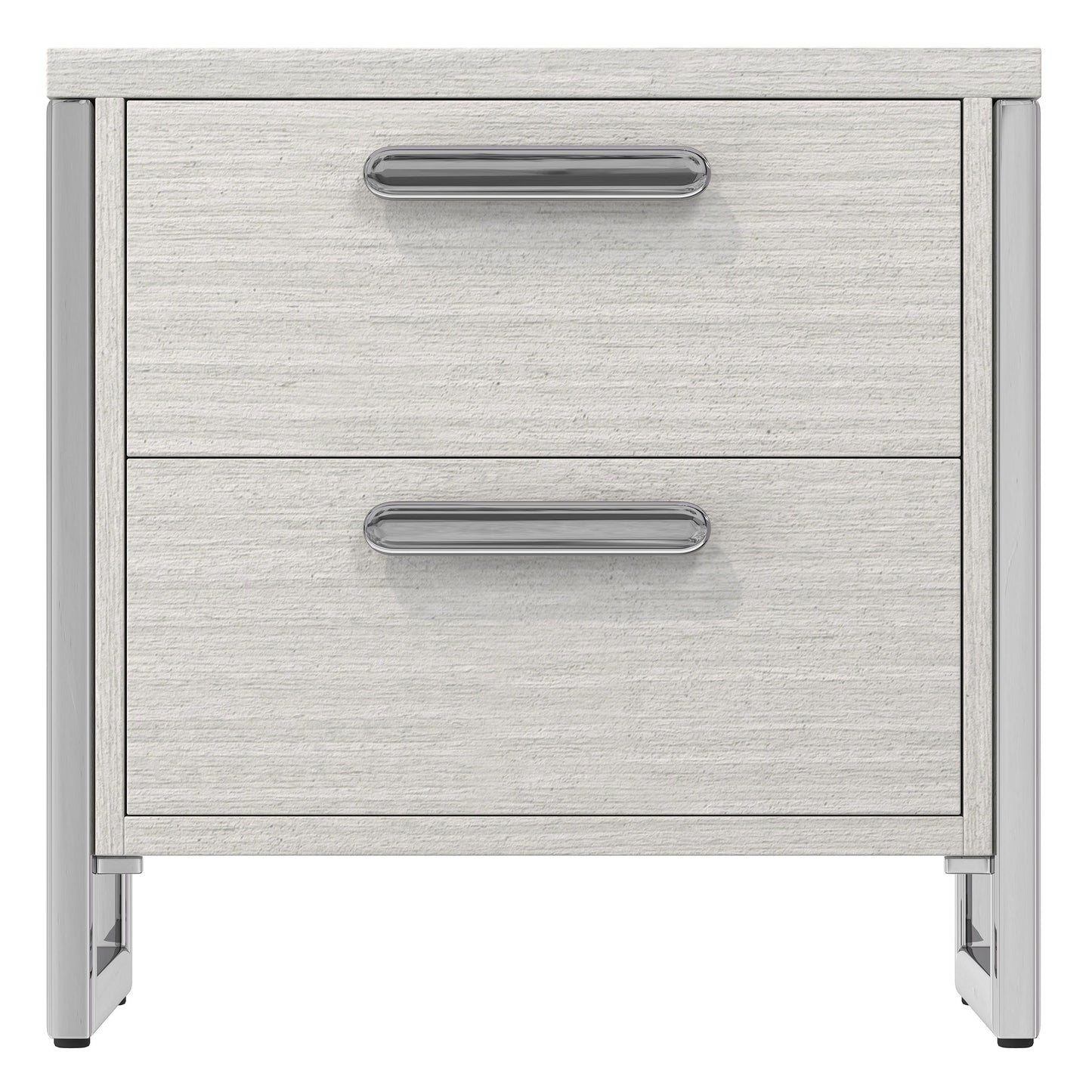 Stratum Polished Nickel/Mist Nightstand - Ornate Home