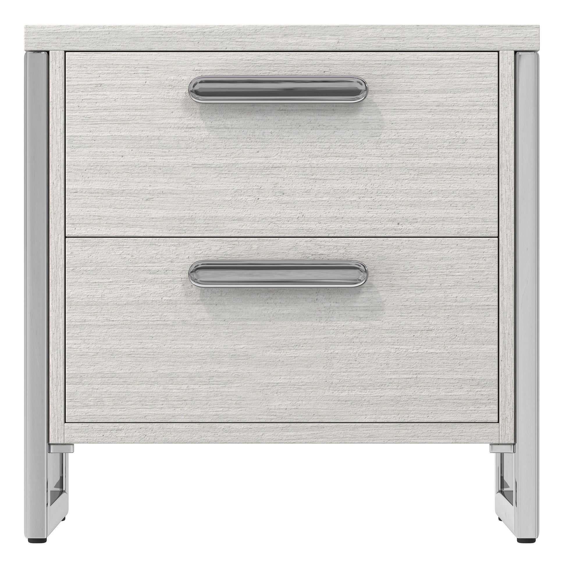 Stratum Polished Nickel/Mist Nightstand - Ornate Home