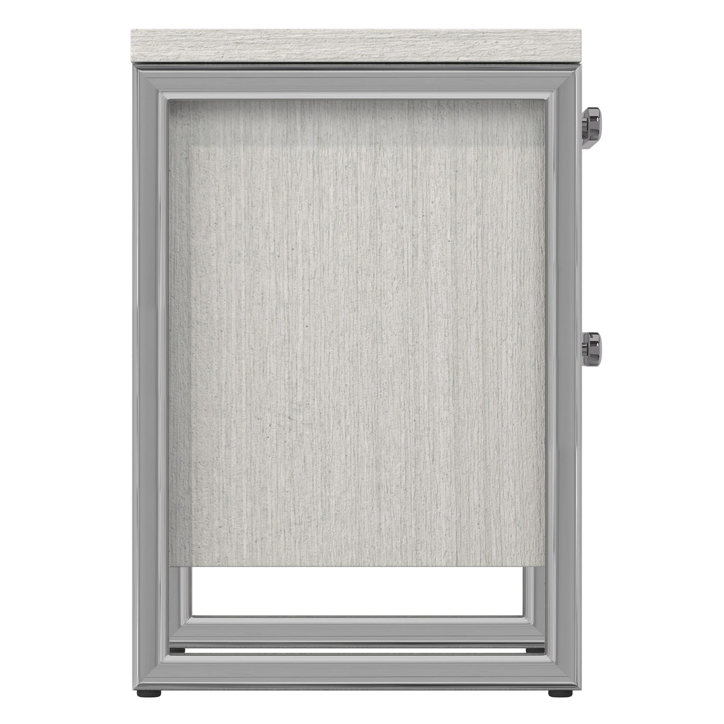 Stratum Polished Nickel/Mist Nightstand - Ornate Home