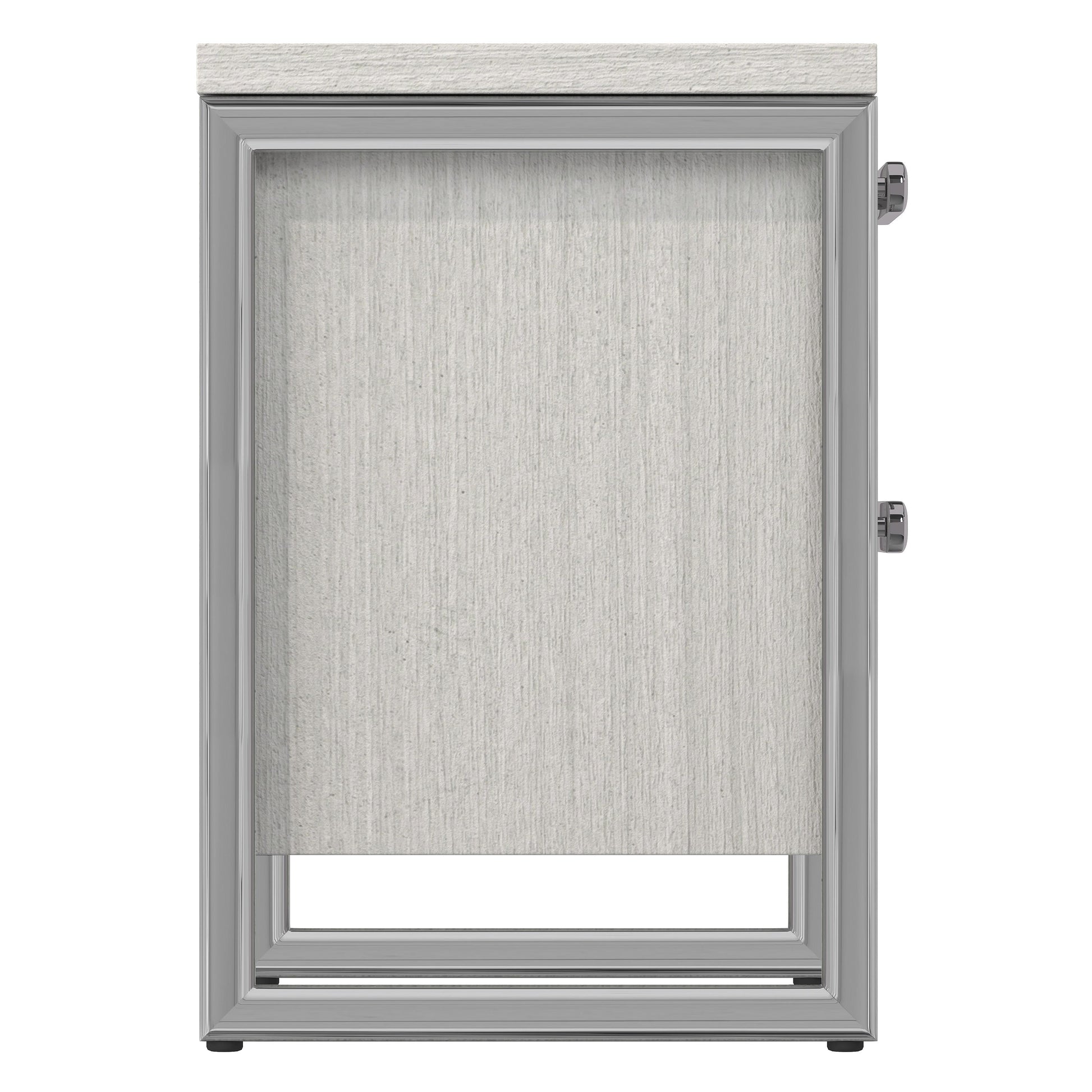 Stratum Polished Nickel/Mist Nightstand - Ornate Home