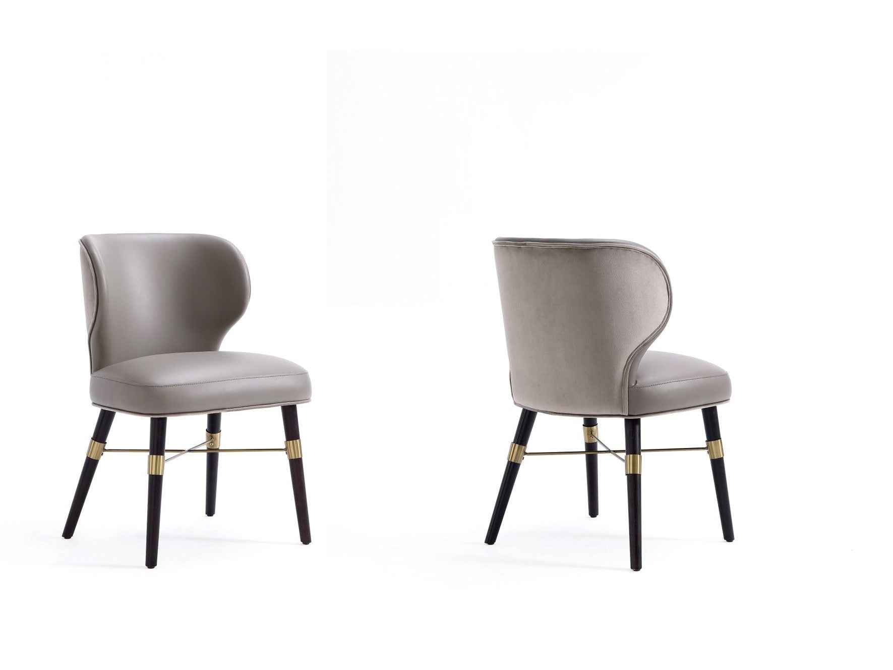Strine Dining Chair in Dark Taupe (set of 2) - Ornate Home