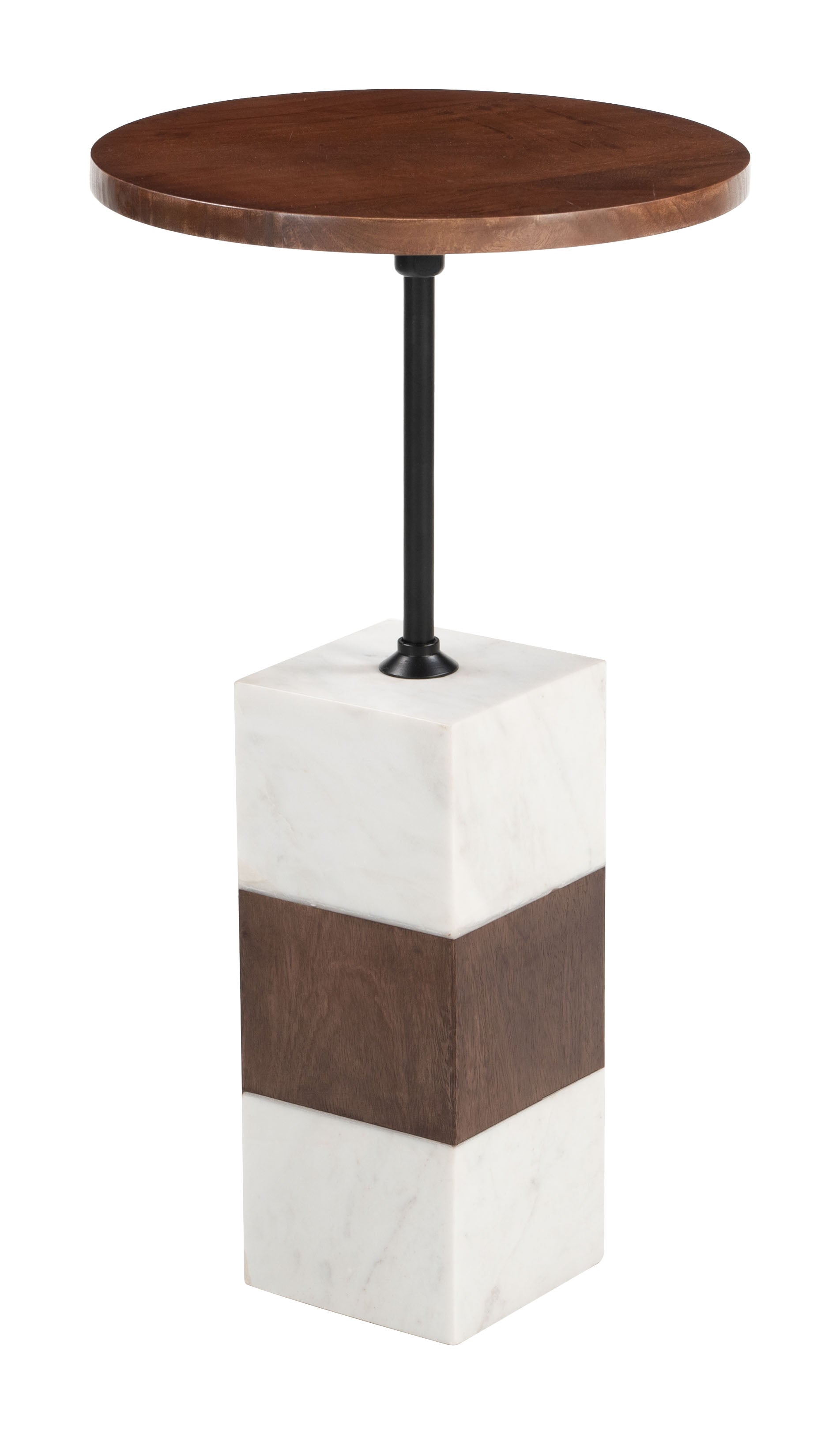 Stuk Brown & White Side Table - Ornate Home