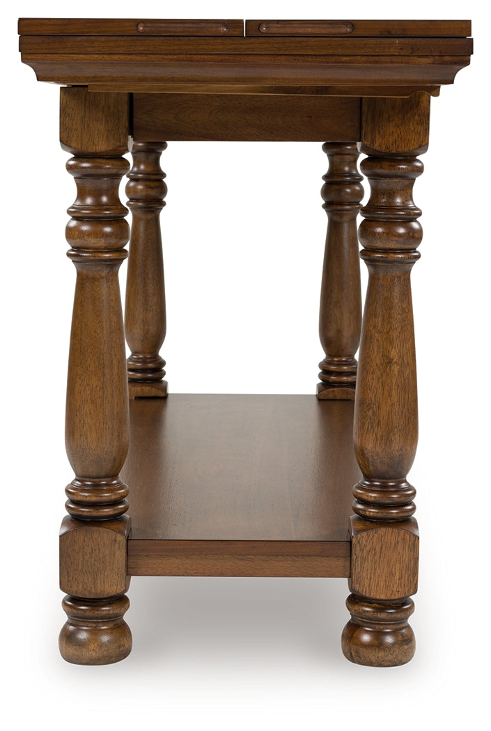 Sturlayne Brown Flip Top Sofa Table- Viva Furn