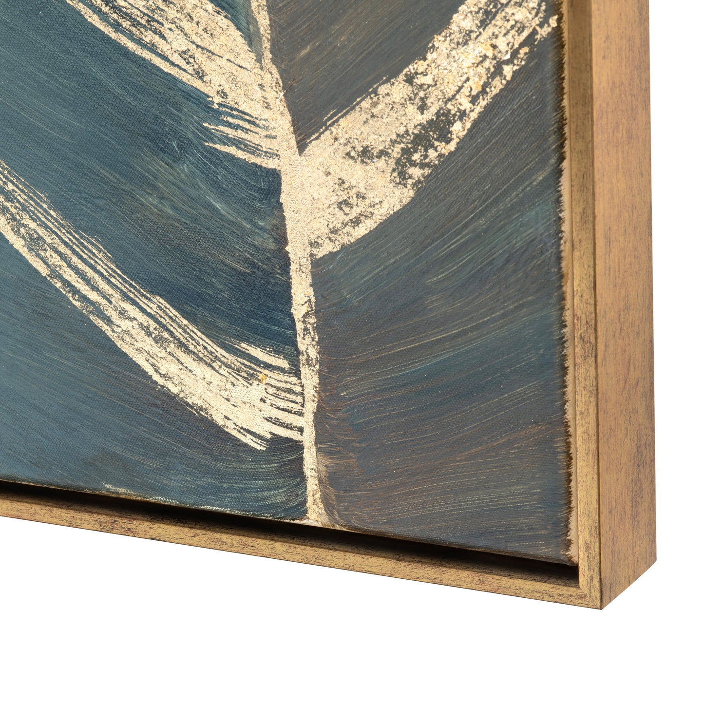 Stylized Palms Blue/Gold Canvas - Ornate Home