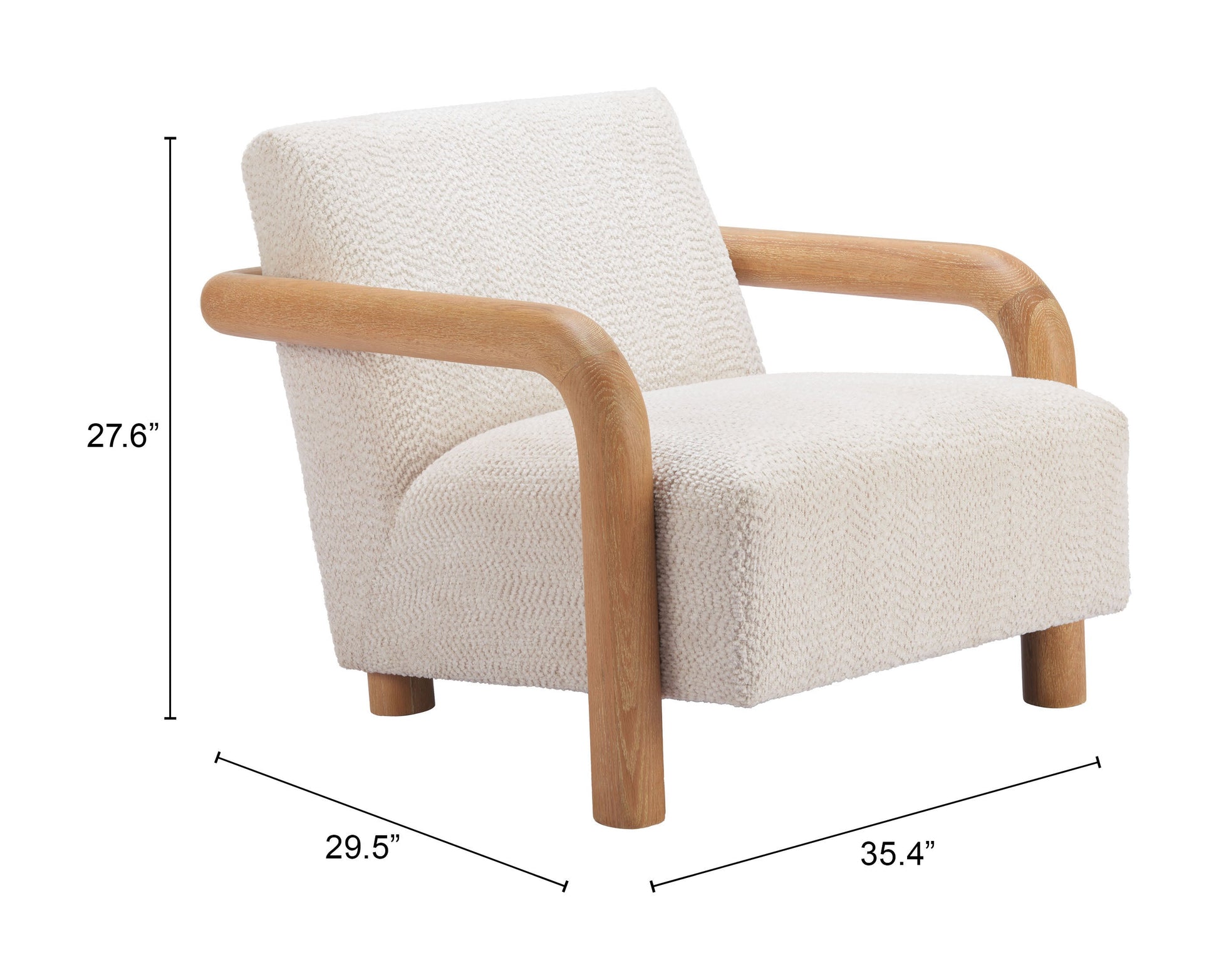 Subliem Cotton White Accent Chair - Ornate Home