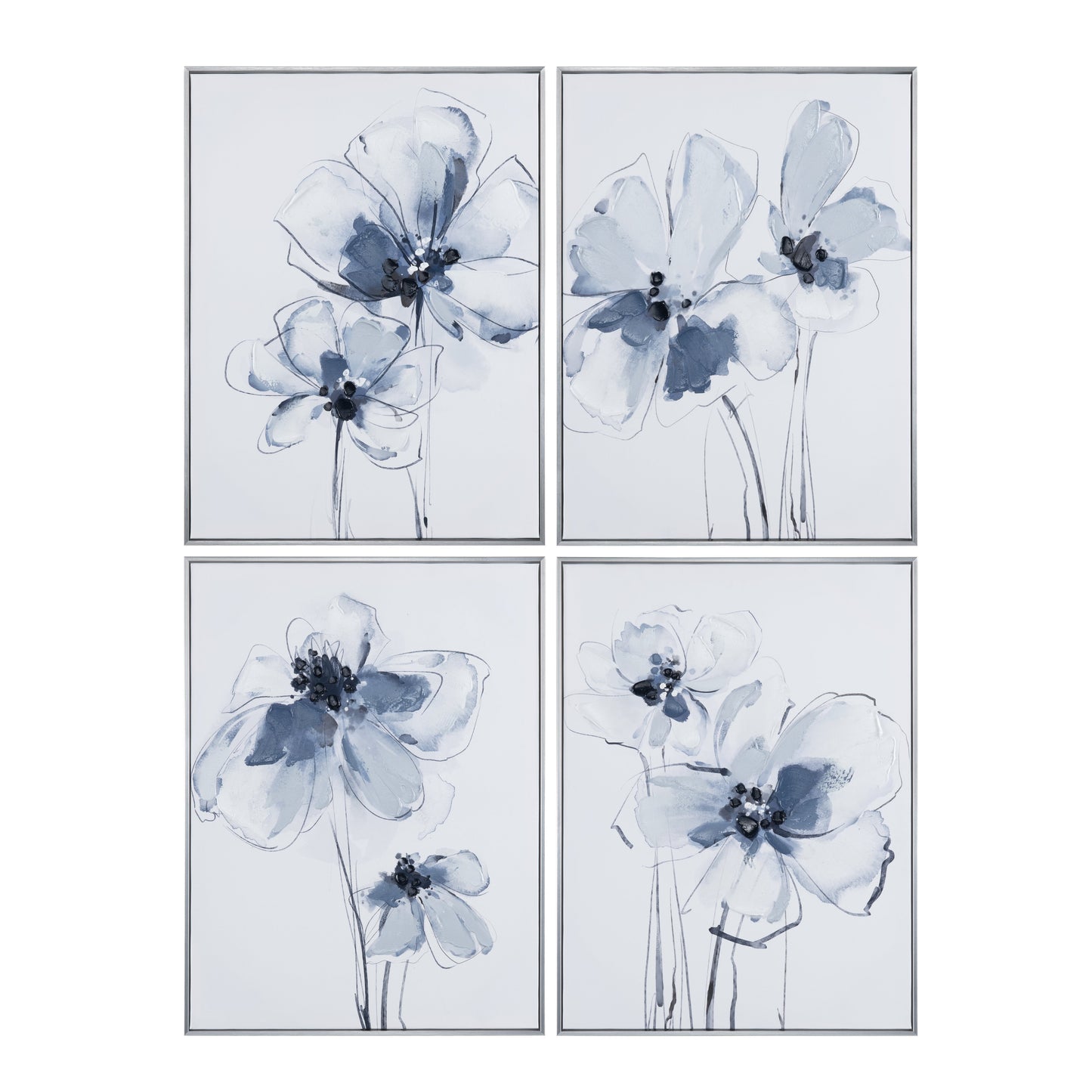Sultry Florals Blue/White Canvas - Ornate Home